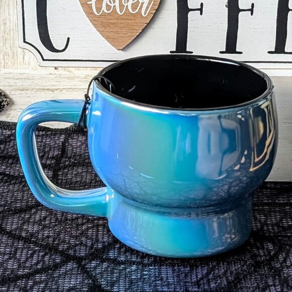 Starbucks Halloween Skull Mug 14oz Blue Iridescent Ceramic Limited Edition 2025 - Picture 4 of 8